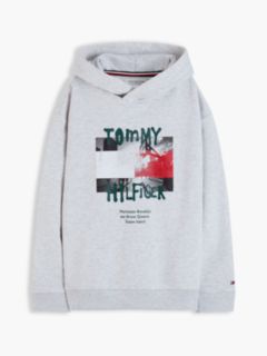 Graffiti Logo Graphic Relaxed Fleece Hoody — Grey 5