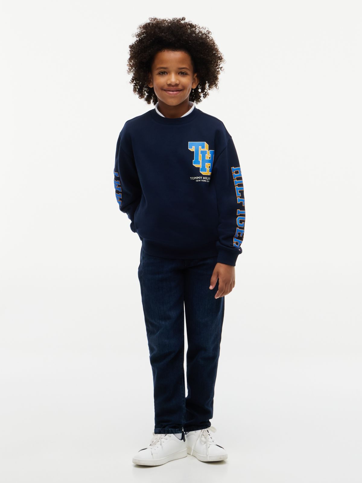 Varsity Logo Relaxed Sweatshirt — Blue