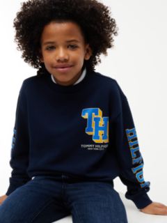 Varsity Logo Relaxed Sweatshirt — Blue 3