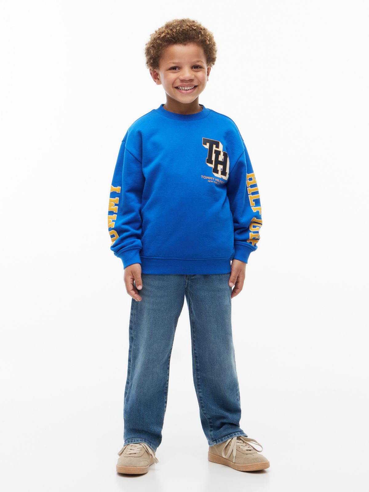 Varsity Logo Relaxed Sweatshirt — Blue