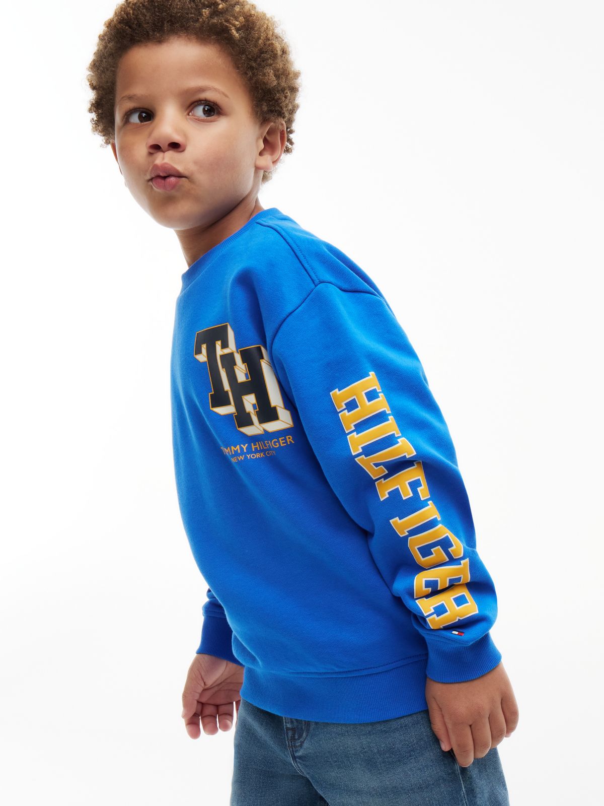 Varsity Logo Relaxed Sweatshirt — Blue
