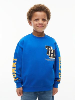 blue varsity logo sweatshirt for boys tommy hilfiger