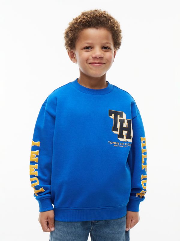Varsity Logo Relaxed Sweatshirt — Blue