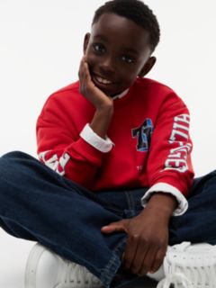 Varsity Logo Relaxed Sweatshirt — Red 3