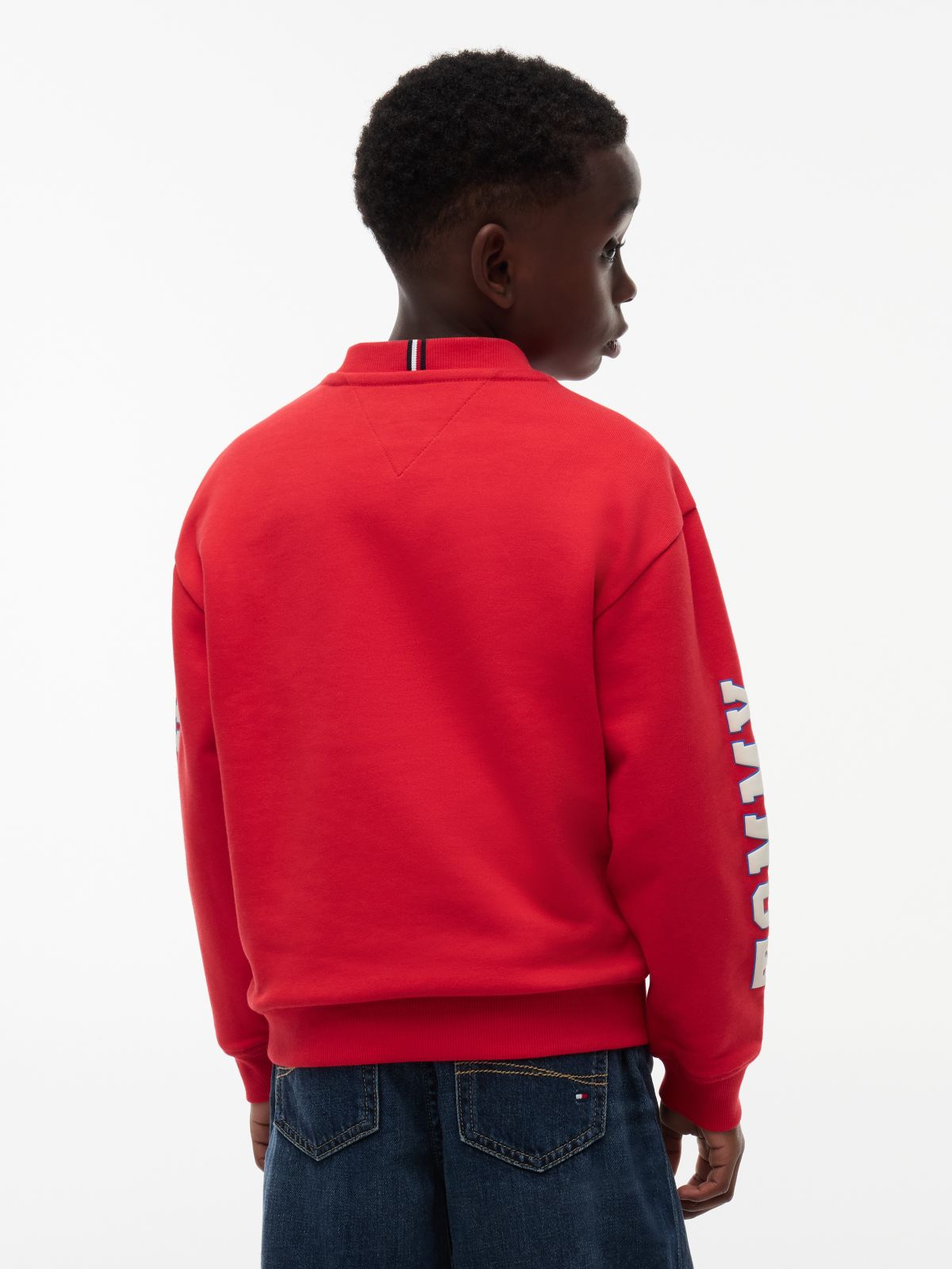 Varsity Logo Relaxed Sweatshirt — Red