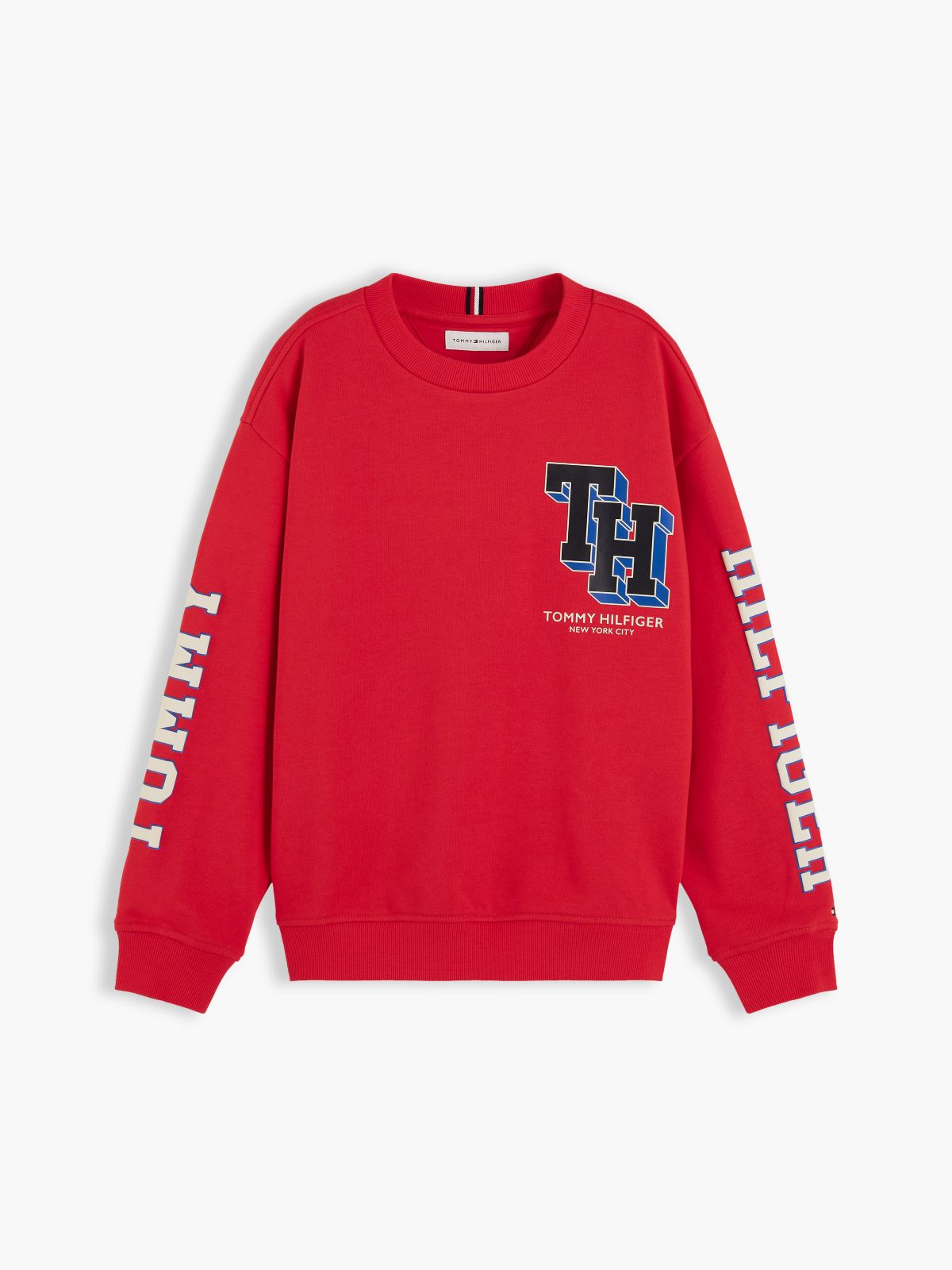 Varsity Logo Relaxed Sweatshirt — Red