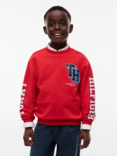 Varsity Logo Relaxed Sweatshirt — Red 1