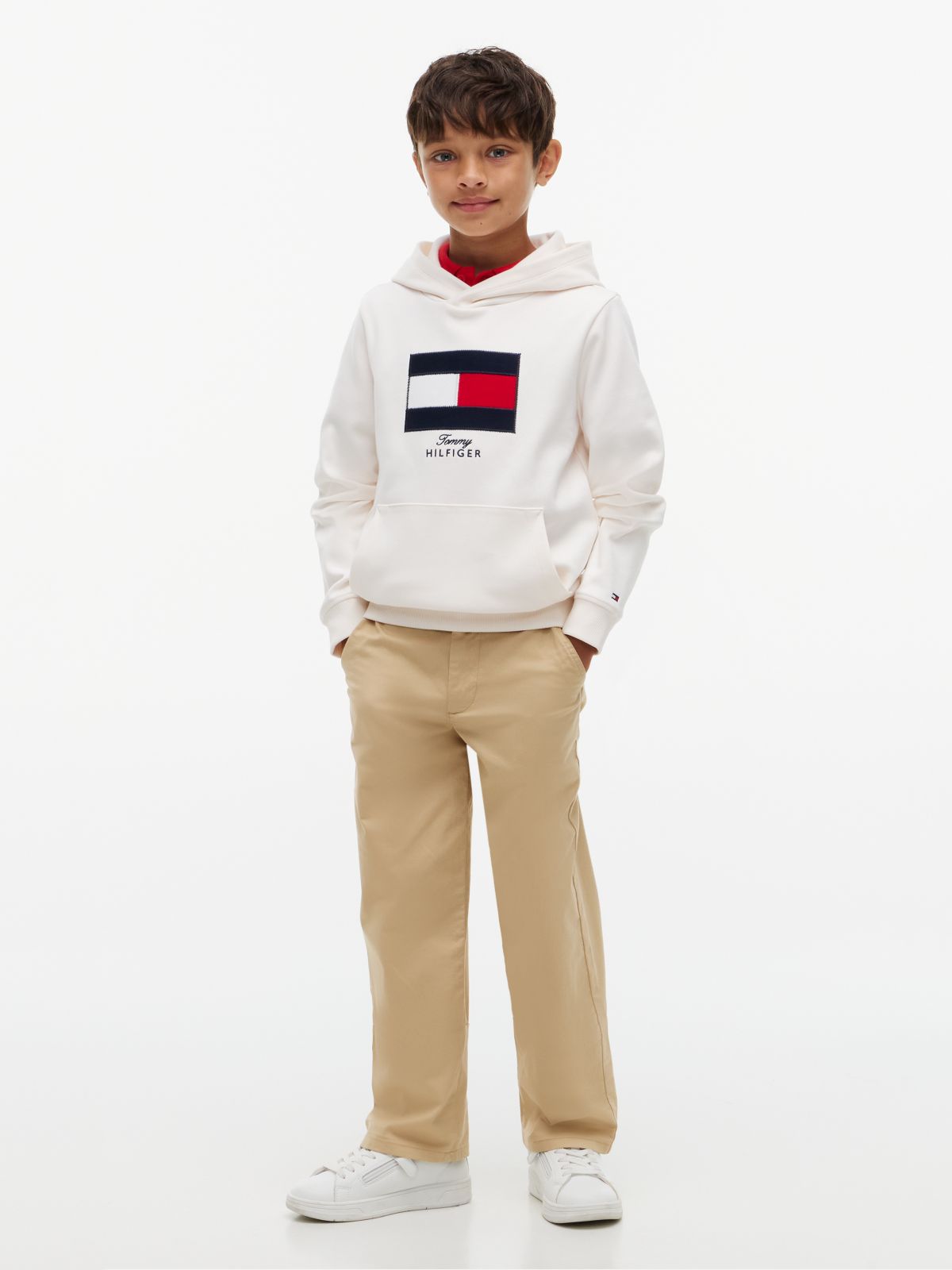 Logo Interlock Knit Hoody — White
