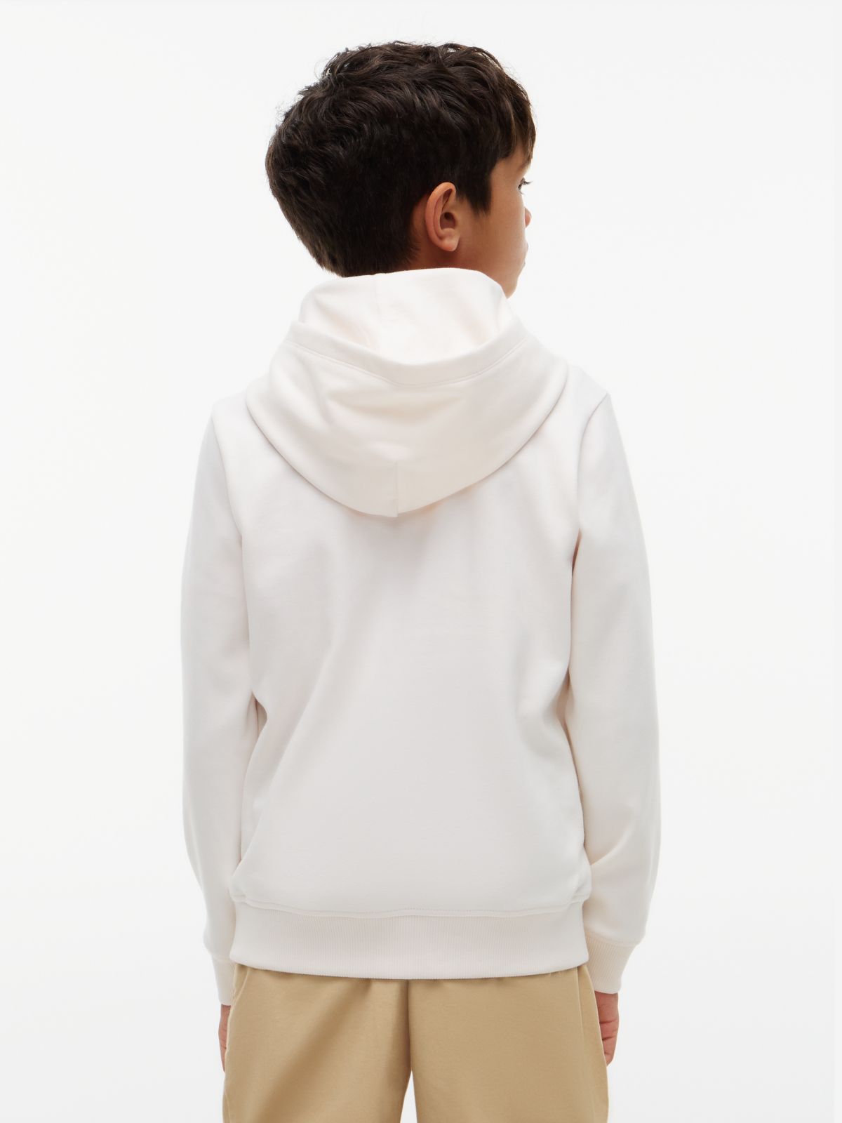 Logo Interlock Knit Hoody — White