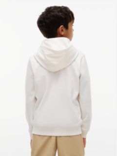 Logo Interlock Knit Hoody — White 4