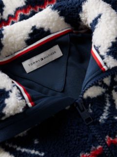 Fair Isle Relaxed Polar Fleece Jacket — White 6