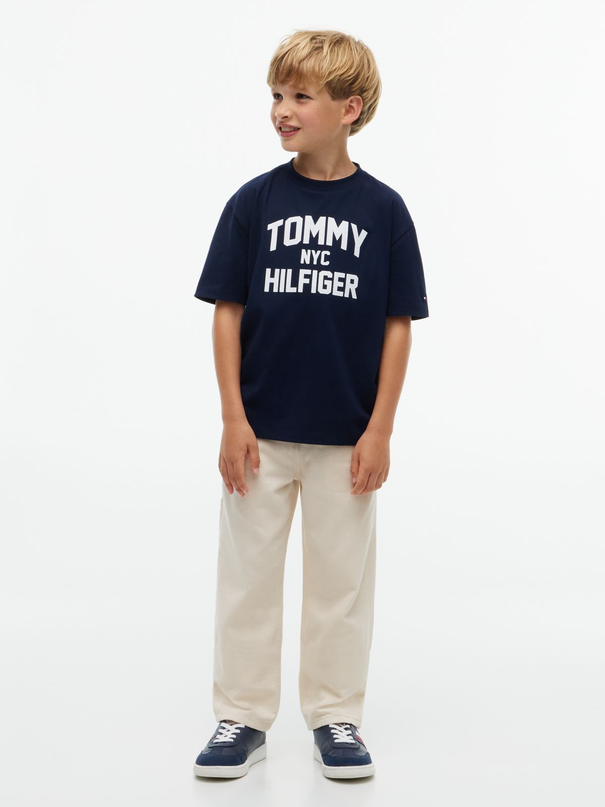 Logo Jersey Relaxed Crew Neck T-Shirt — Blue