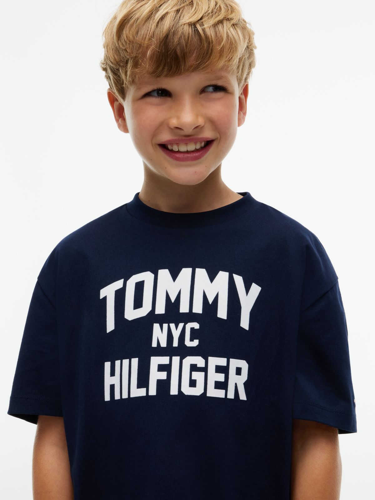Logo Jersey Relaxed Crew Neck T-Shirt — Blue