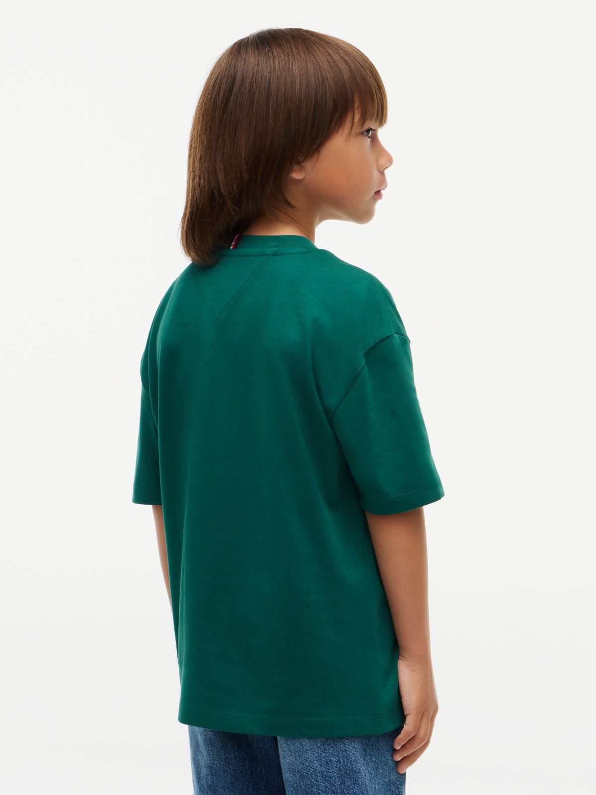 Logo Jersey Relaxed Crew Neck T-Shirt — Green