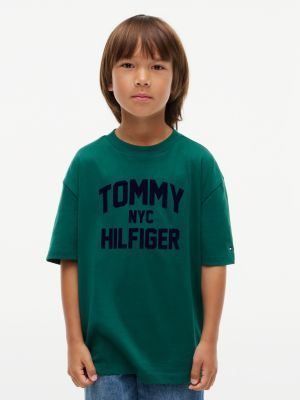 green logo jersey crew neck t-shirt for boys tommy hilfiger