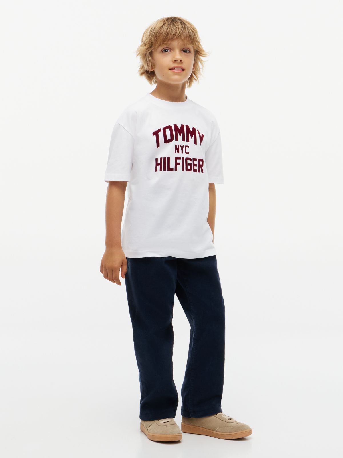 Logo Jersey Relaxed Crew Neck T-Shirt — White