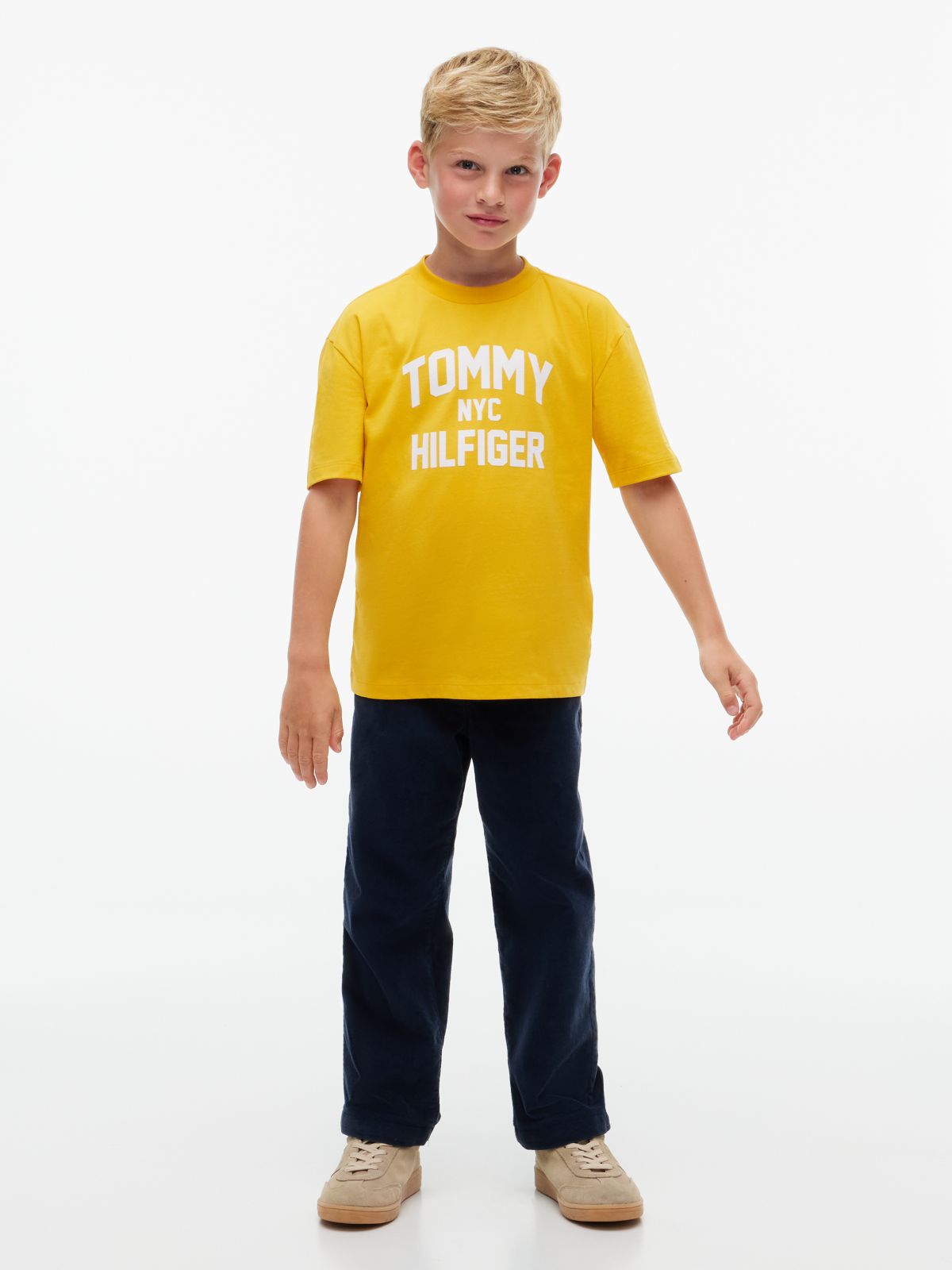 Logo Jersey Relaxed Crew Neck T-Shirt — Yellow
