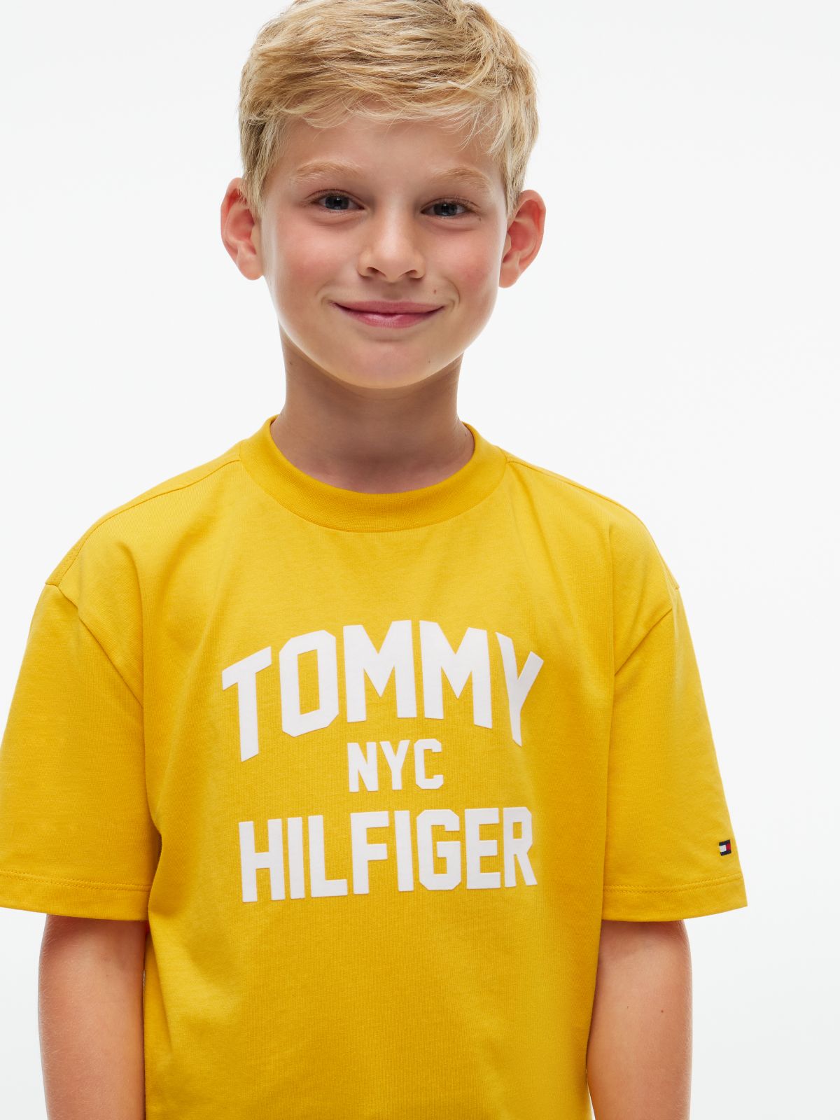 Logo Jersey Relaxed Crew Neck T-Shirt — Yellow