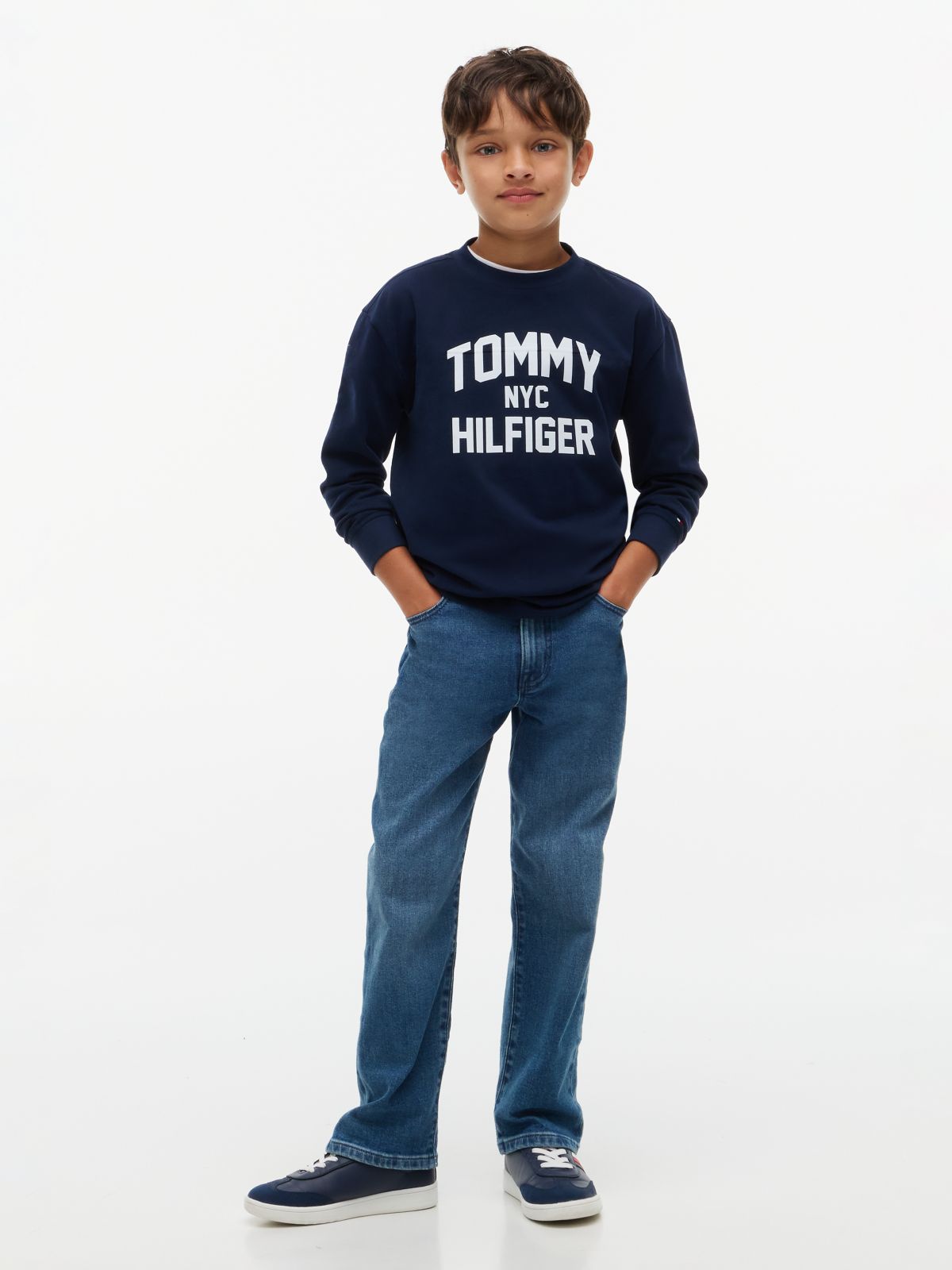 Logo Relaxed Long Sleeve T-Shirt — Blue