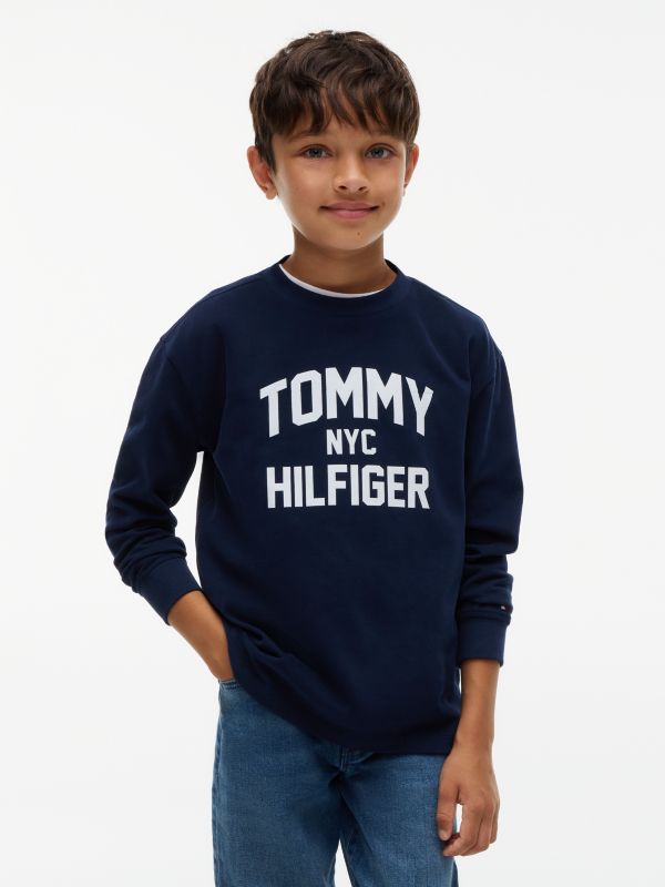 Logo Relaxed Long Sleeve T-Shirt — Blue