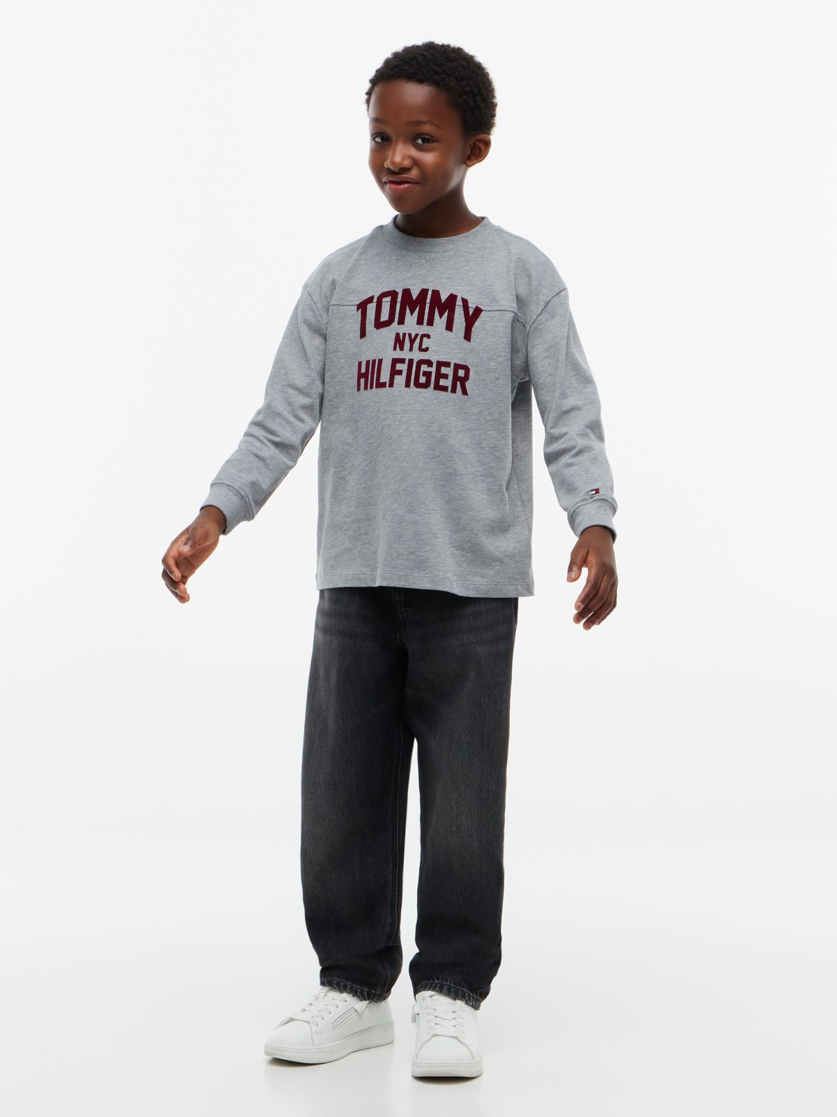 Logo Relaxed Long Sleeve T-Shirt — Grey