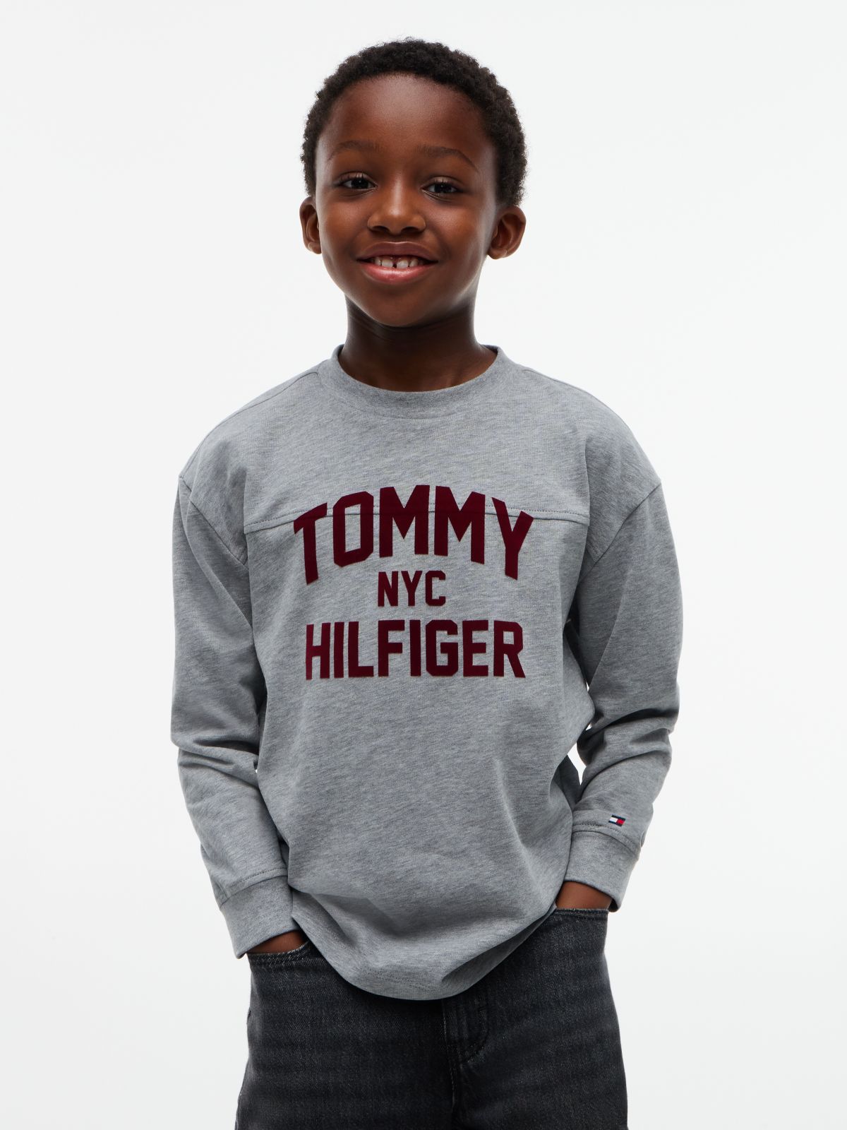 Logo Relaxed Long Sleeve T-Shirt — Grey