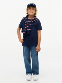 Jacquard Stripe Flag Embroidery T-Shirt — Blue 2