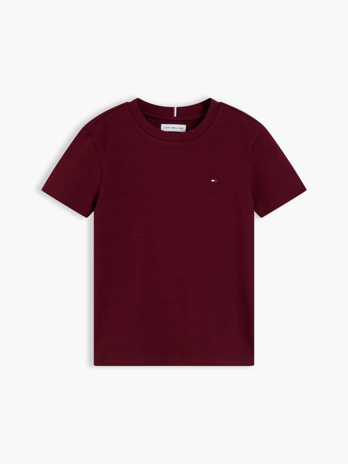 Jacquard Stripe Flag Embroidery T-Shirt — Purple