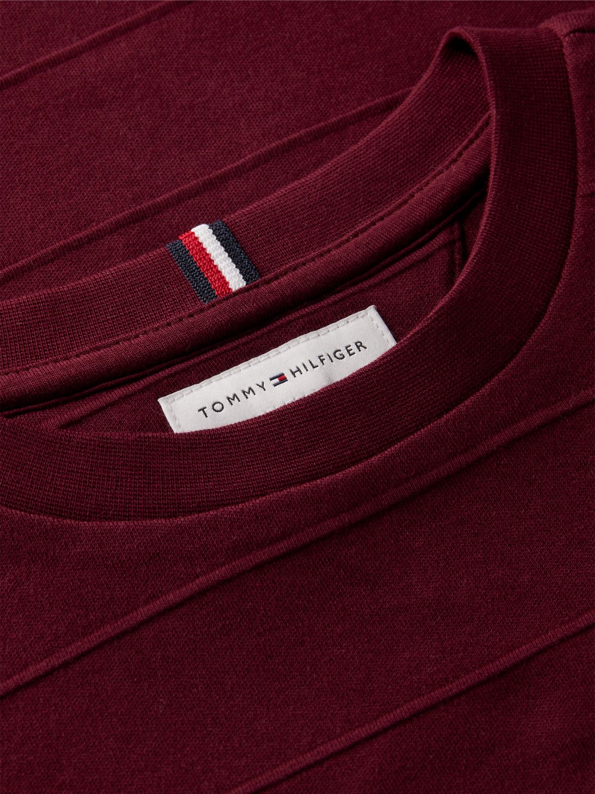 Jacquard Stripe Flag Embroidery T-Shirt — Purple