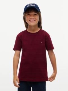 Jacquard Stripe Flag Embroidery T-Shirt — Purple 1