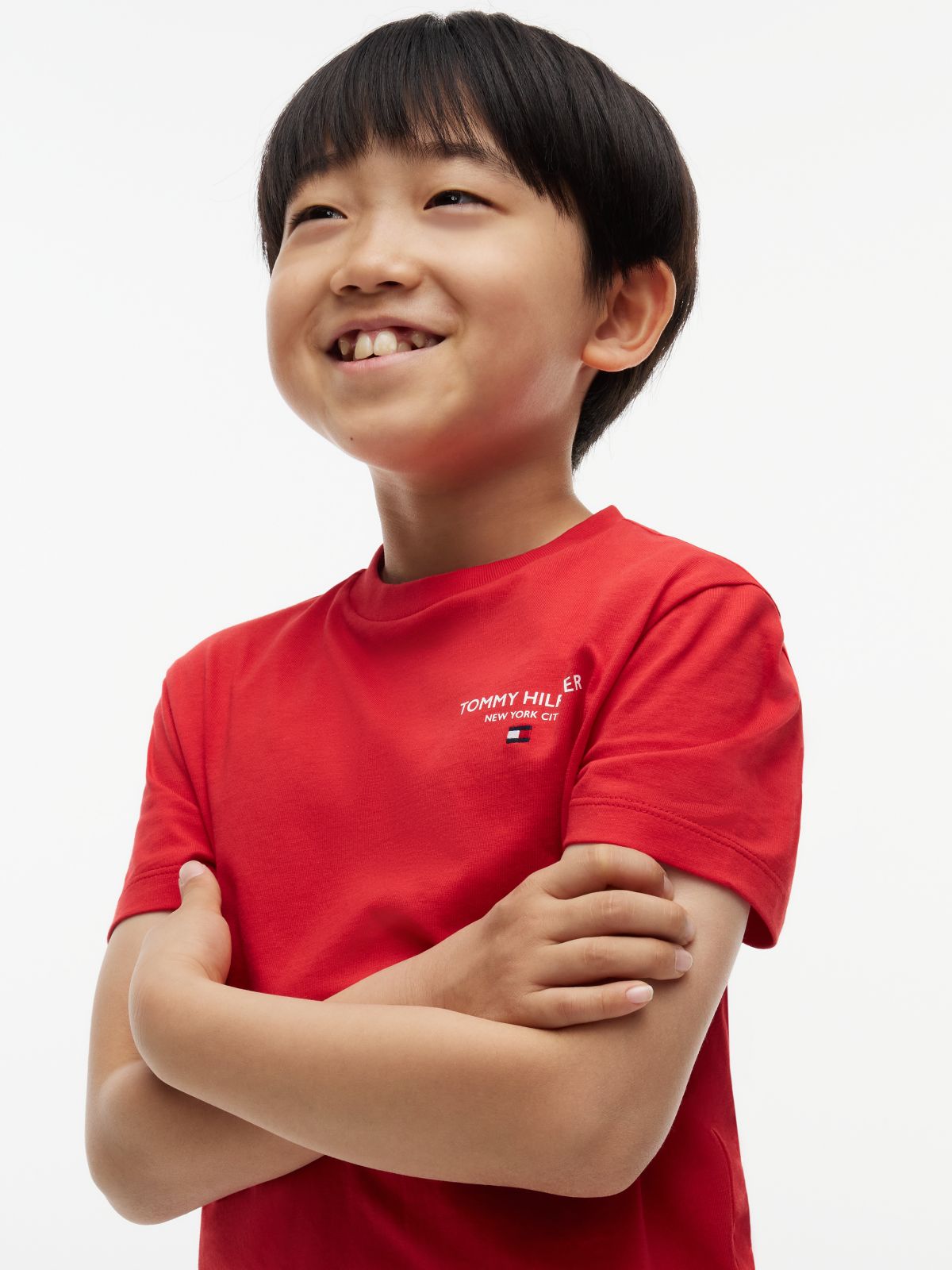 Logo Jersey Crew Neck T-Shirt — Red