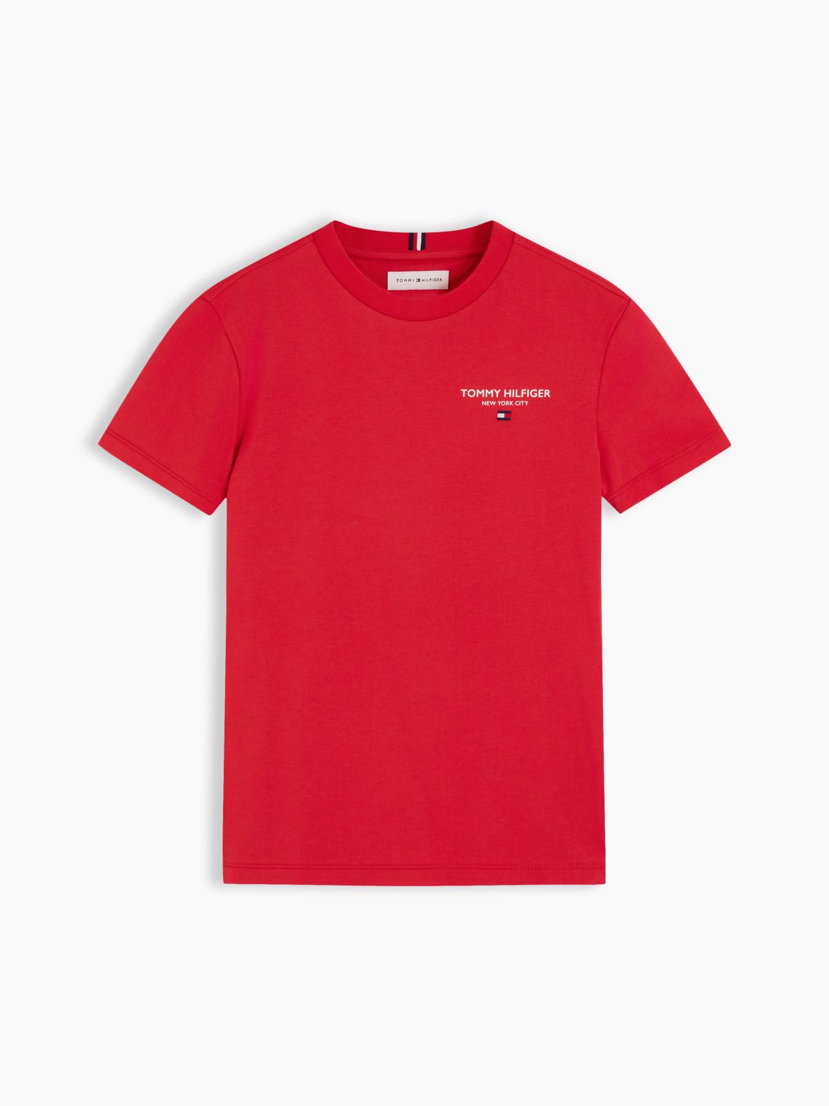 Logo Jersey Crew Neck T-Shirt — Red