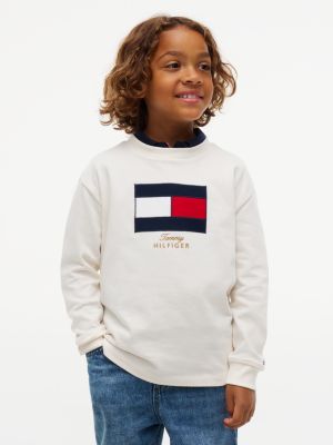 yellow tartan logo relaxed long sleeve t-shirt for boys tommy hilfiger