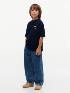 Flag Embroidery Relaxed Crew Neck T-Shirt — Blue 2