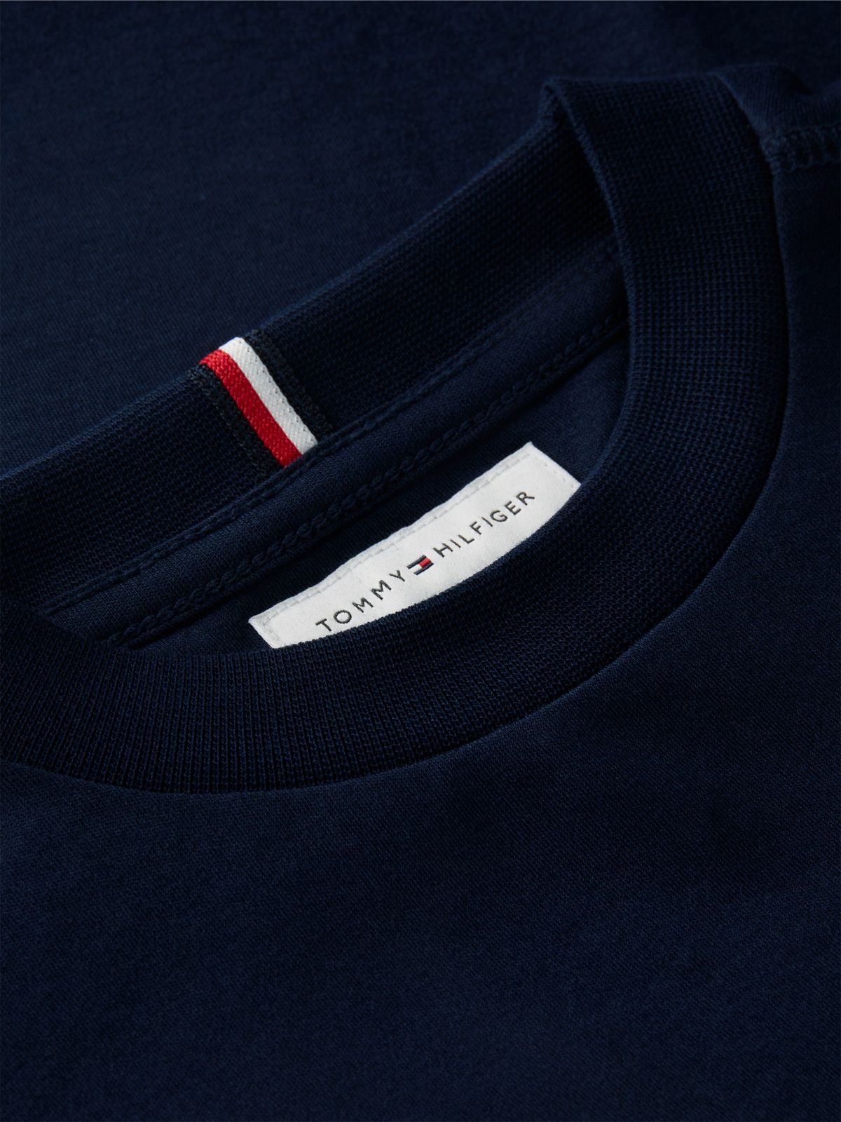 Flag Embroidery Relaxed Crew Neck T-Shirt — Blue