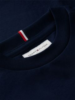 Flag Embroidery Relaxed Crew Neck T-Shirt — Blue 6