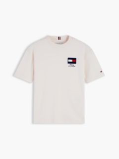 Flag Embroidery Relaxed Crew Neck T-Shirt — Yellow 5