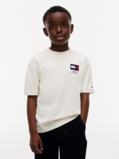 Flag Embroidery Relaxed Crew Neck T-Shirt — Yellow 1