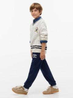 Sueded Logo Joggers — Blue 2
