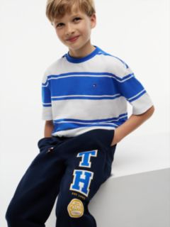 Varsity Logo Appliqué Drawstring Joggers — Blue 3
