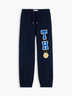 Varsity Logo Appliqué Drawstring Joggers — Blue 5