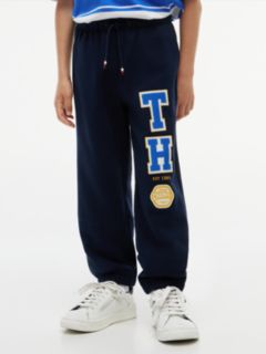 Varsity Logo Appliqué Drawstring Joggers — Blue 1