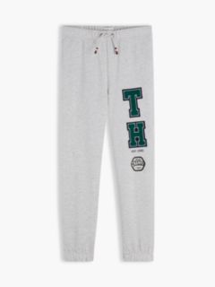 Varsity Logo Appliqué Drawstring Joggers — Grey 5