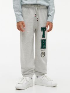 Varsity Logo Appliqué Drawstring Joggers — Grey 1