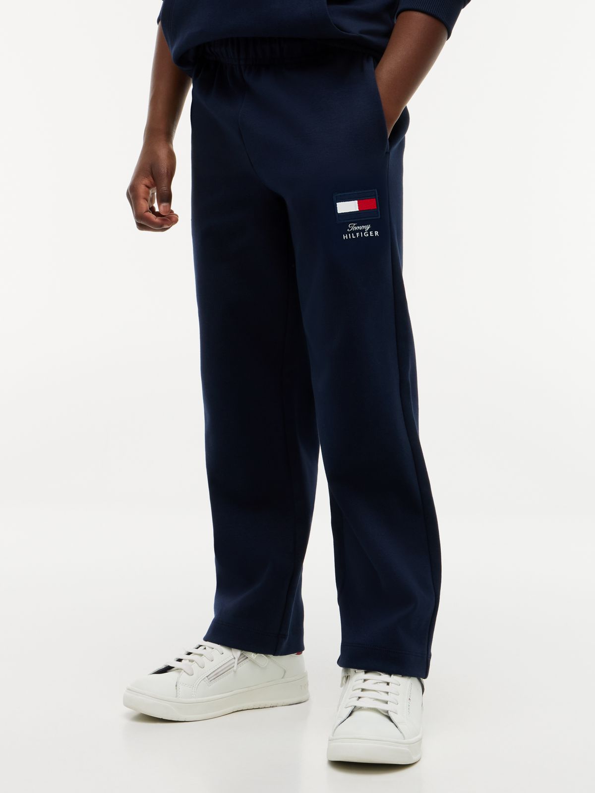 Flag Logo Embroidery Joggers — Blue