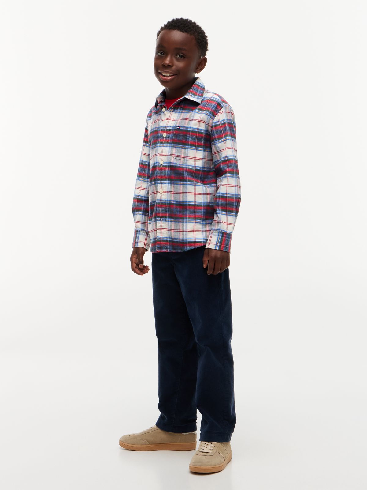 Relaxed Fit Check Shirt — Blue