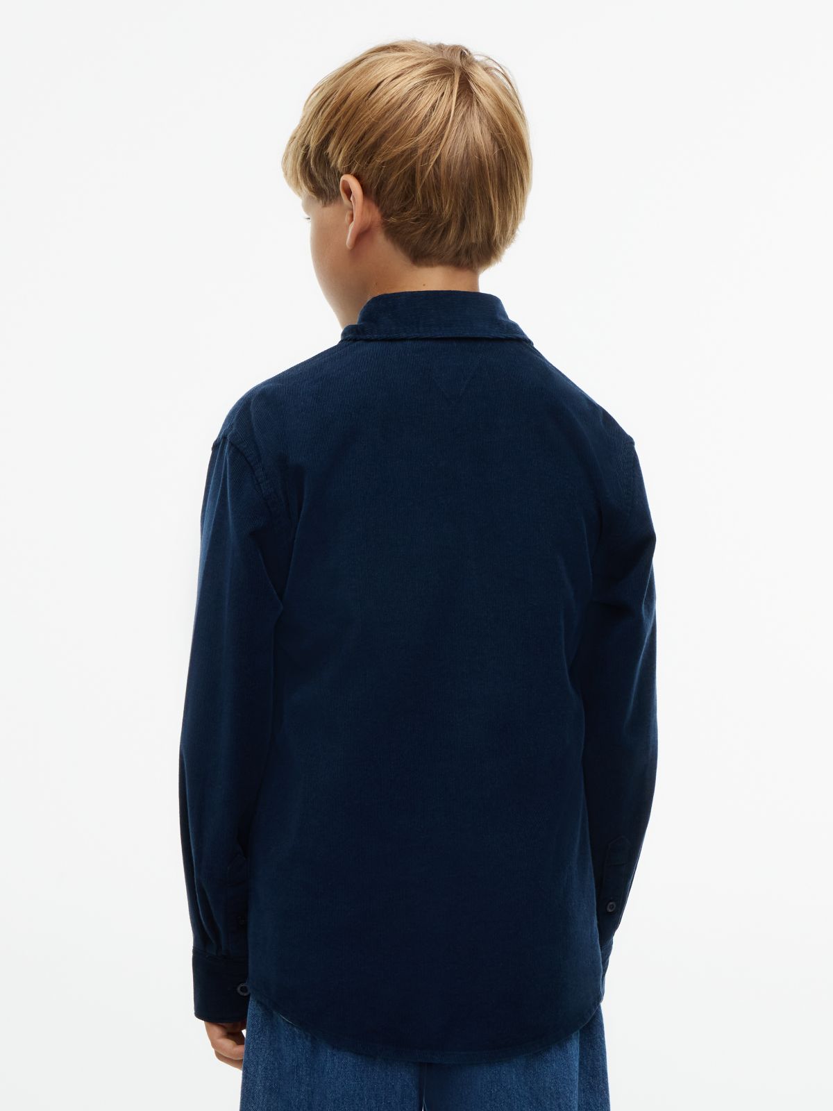 Relaxed Fit Patch Pocket Corduroy Shirt — Blue