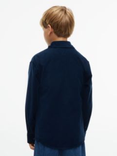 Relaxed Fit Patch Pocket Corduroy Shirt — Blue 4