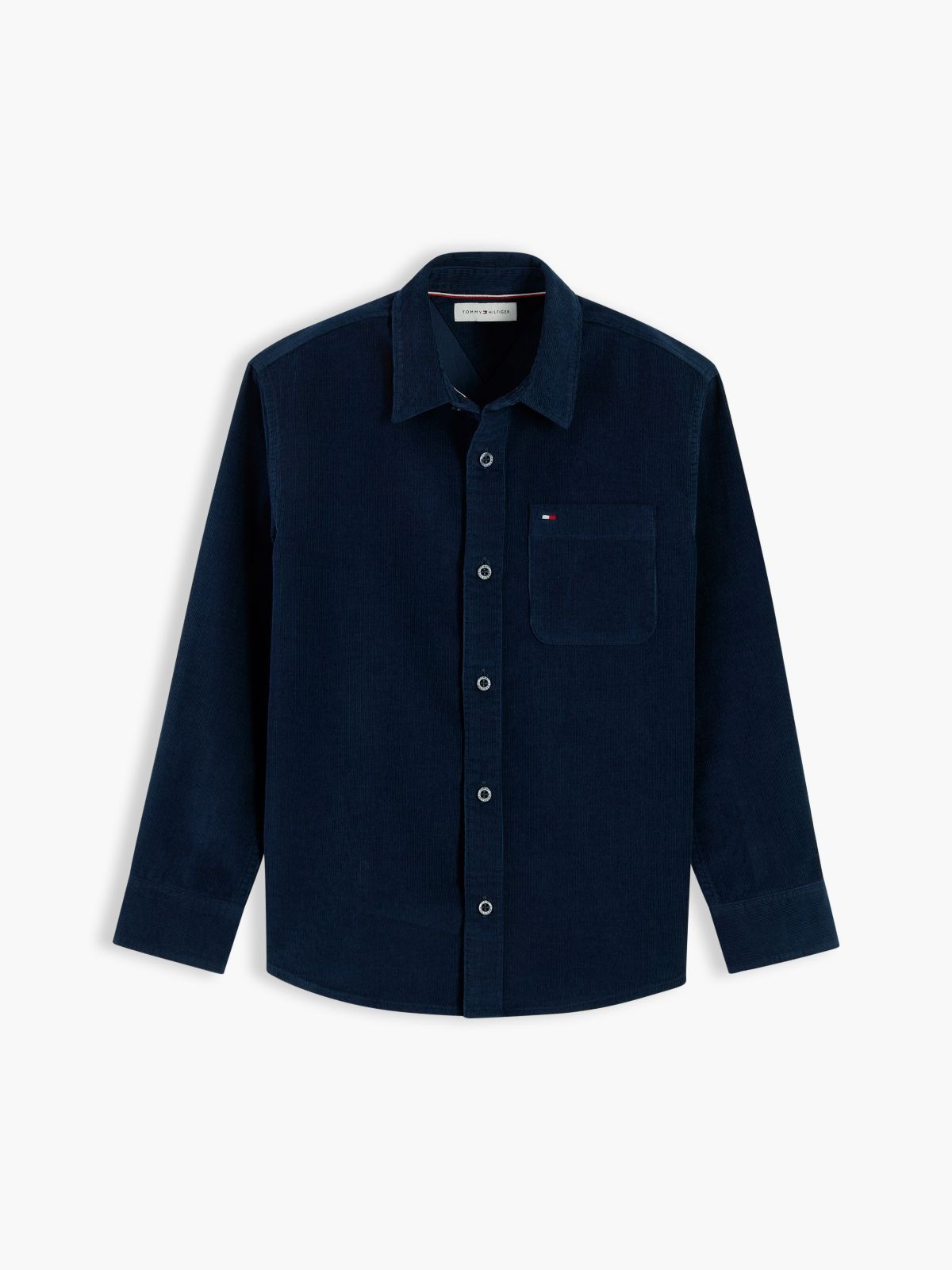 Relaxed Fit Patch Pocket Corduroy Shirt — Blue