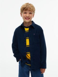 Relaxed Fit Patch Pocket Corduroy Shirt — Blue 1